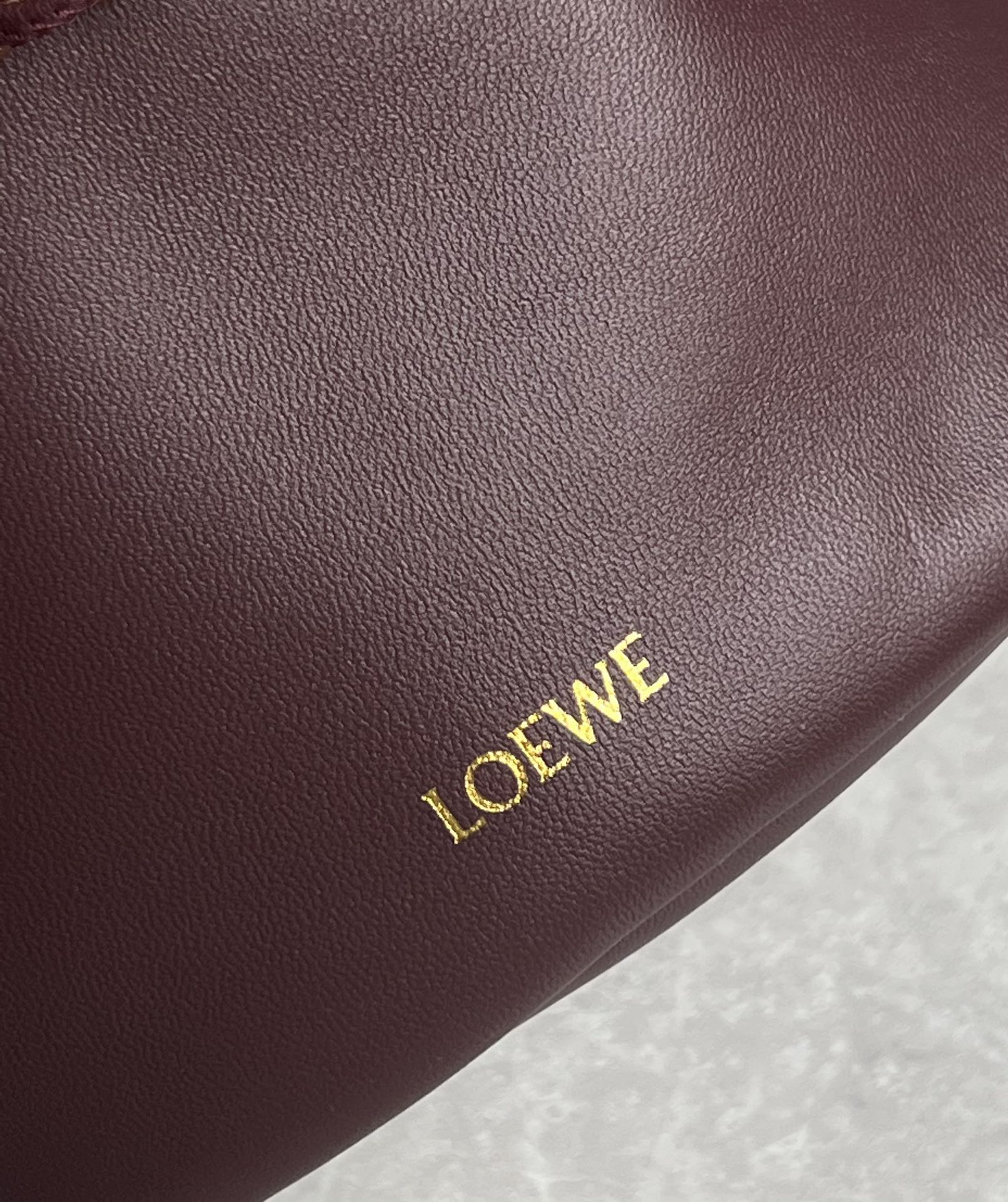 Loewe Flamenco Purse Bucket in Mellow Nappa Lambskin Dark Burgundy